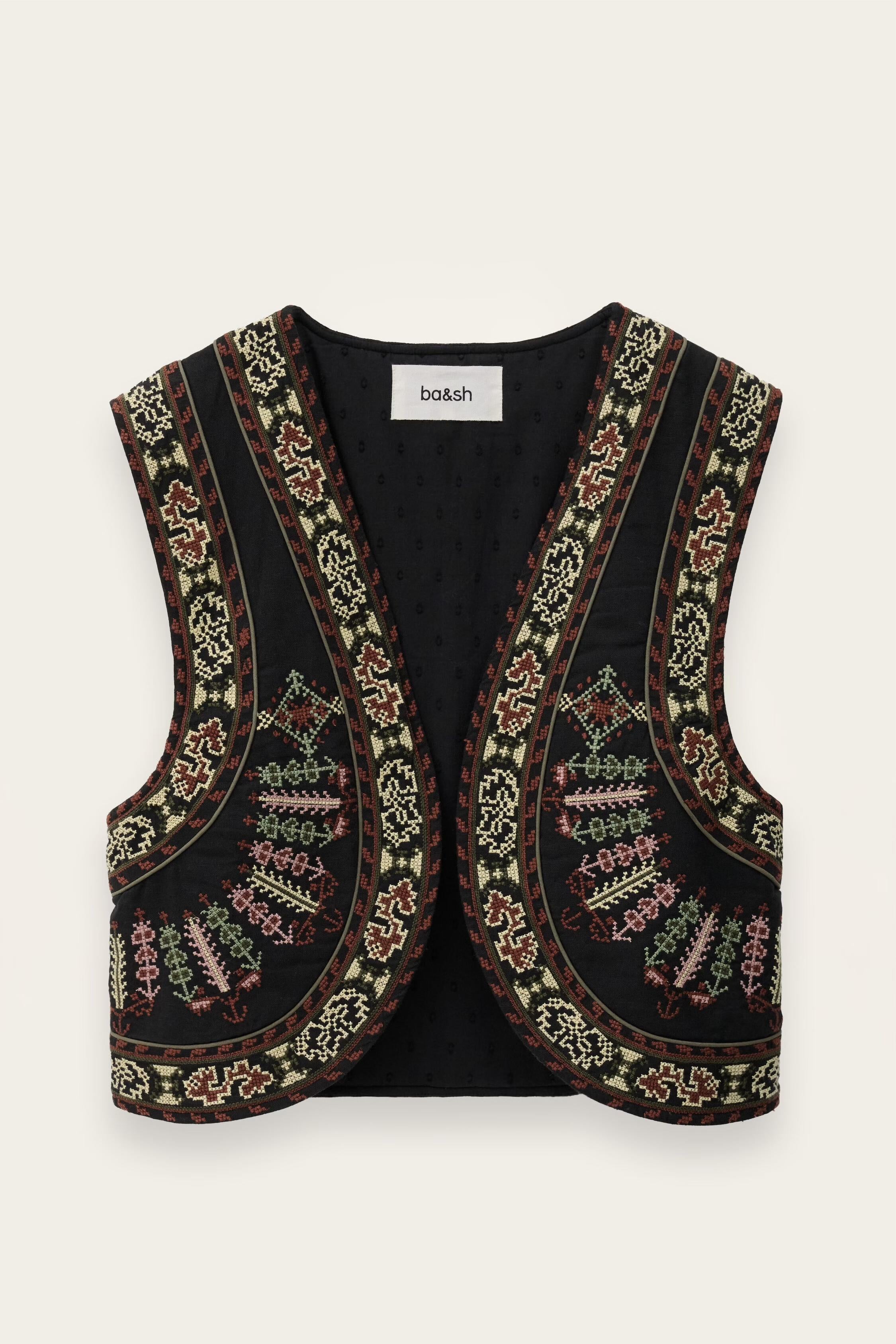 Cropped Embroidered Cardigan Fosca Gray