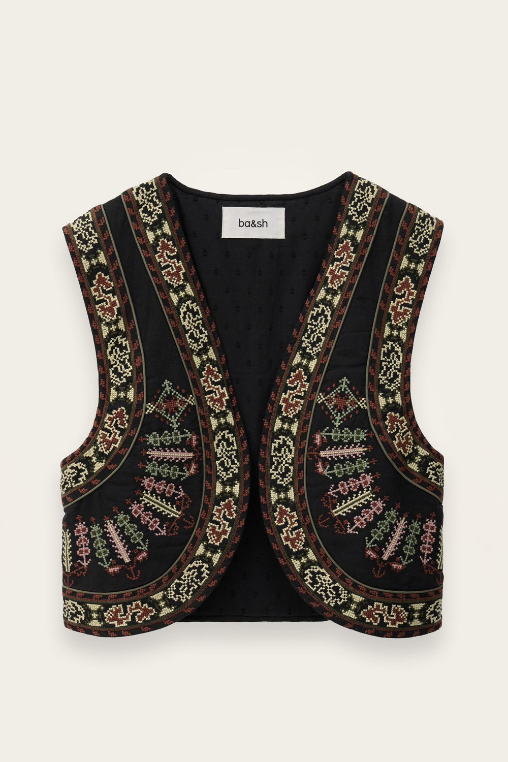 Cropped Embroidered Cardigan Fosca Gray
