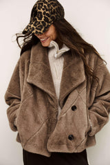 Faux Fur Coat Pinie Gray
