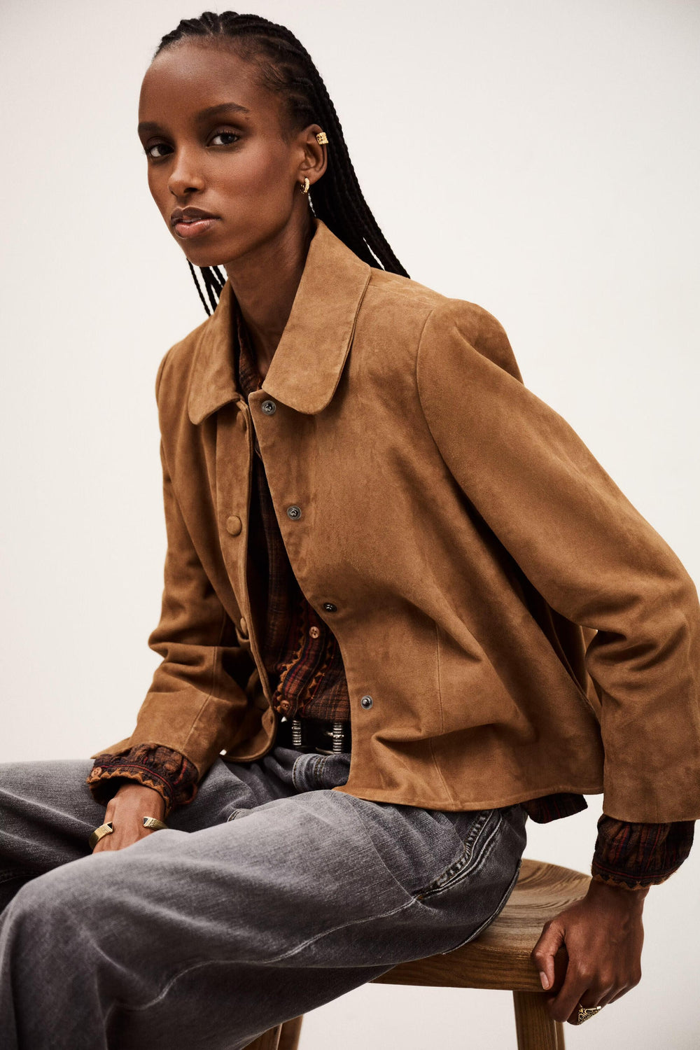 Straight-Cut Jacket Milas Brown