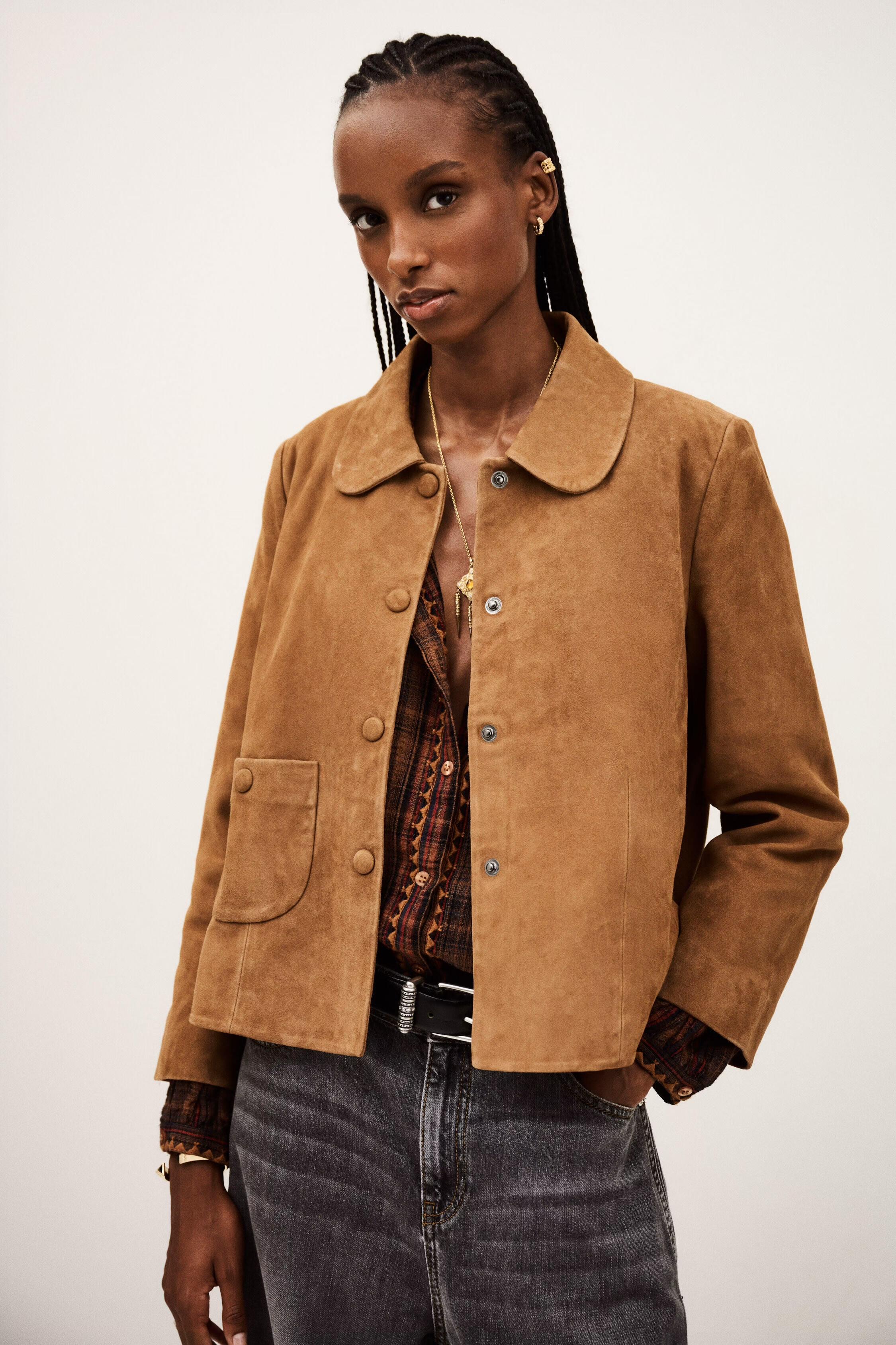 Straight-Cut Jacket Milas Brown