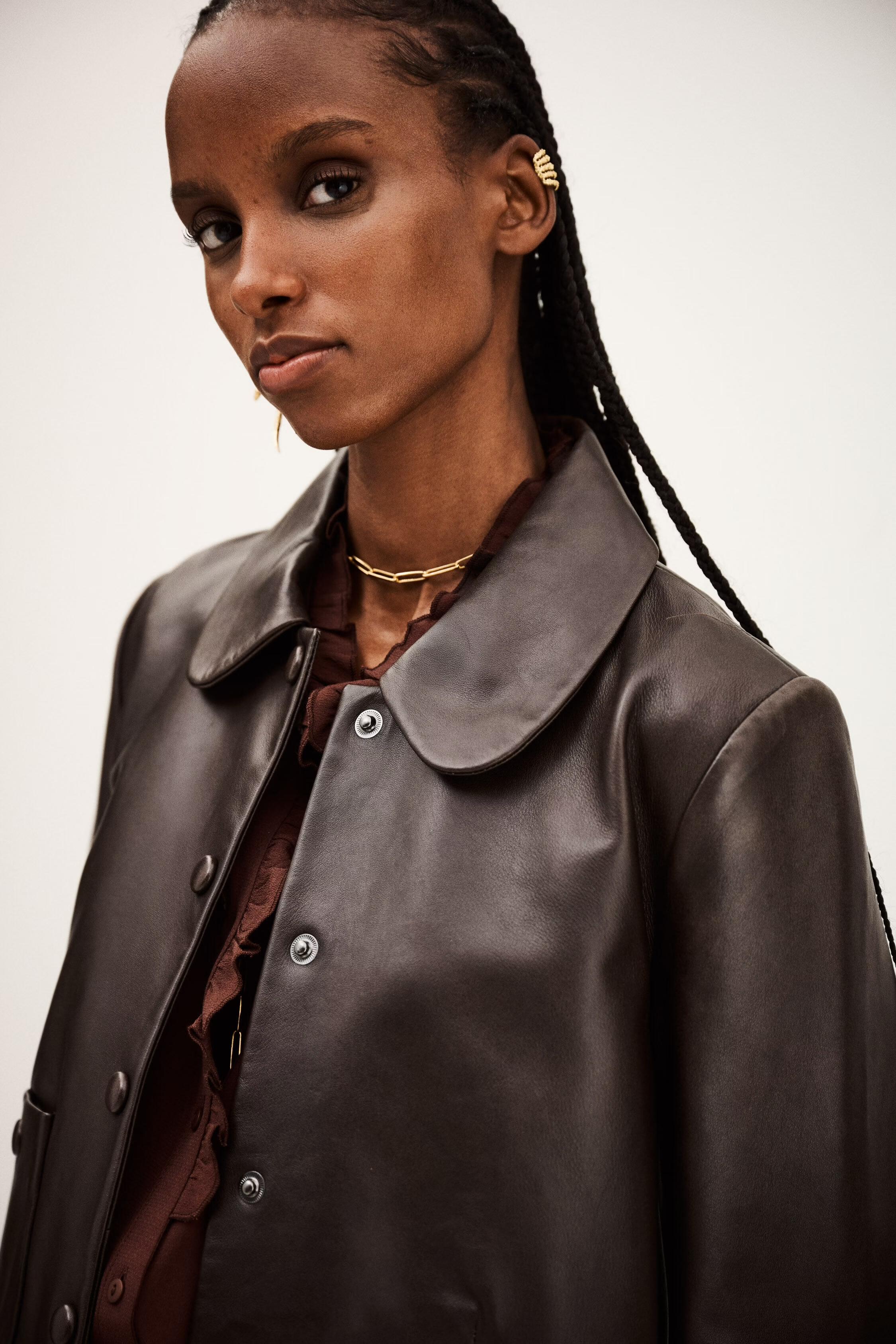 Peter Pan Collar Jacket Milos Brown