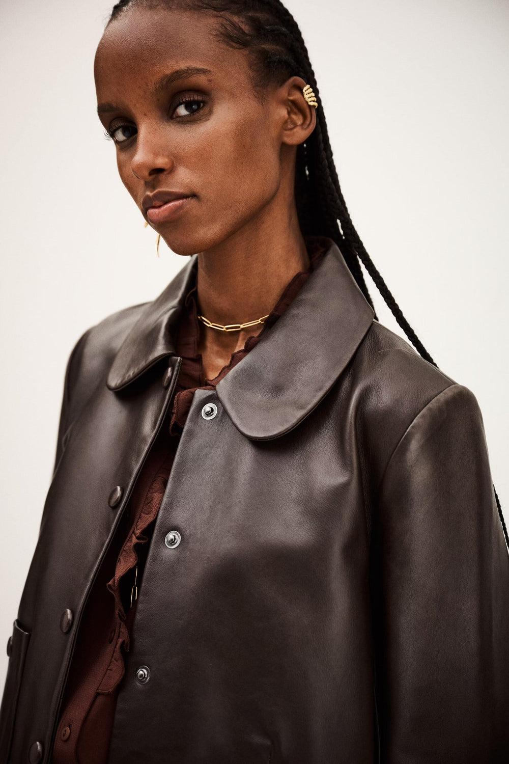 Peter Pan Collar Jacket Milos Brown