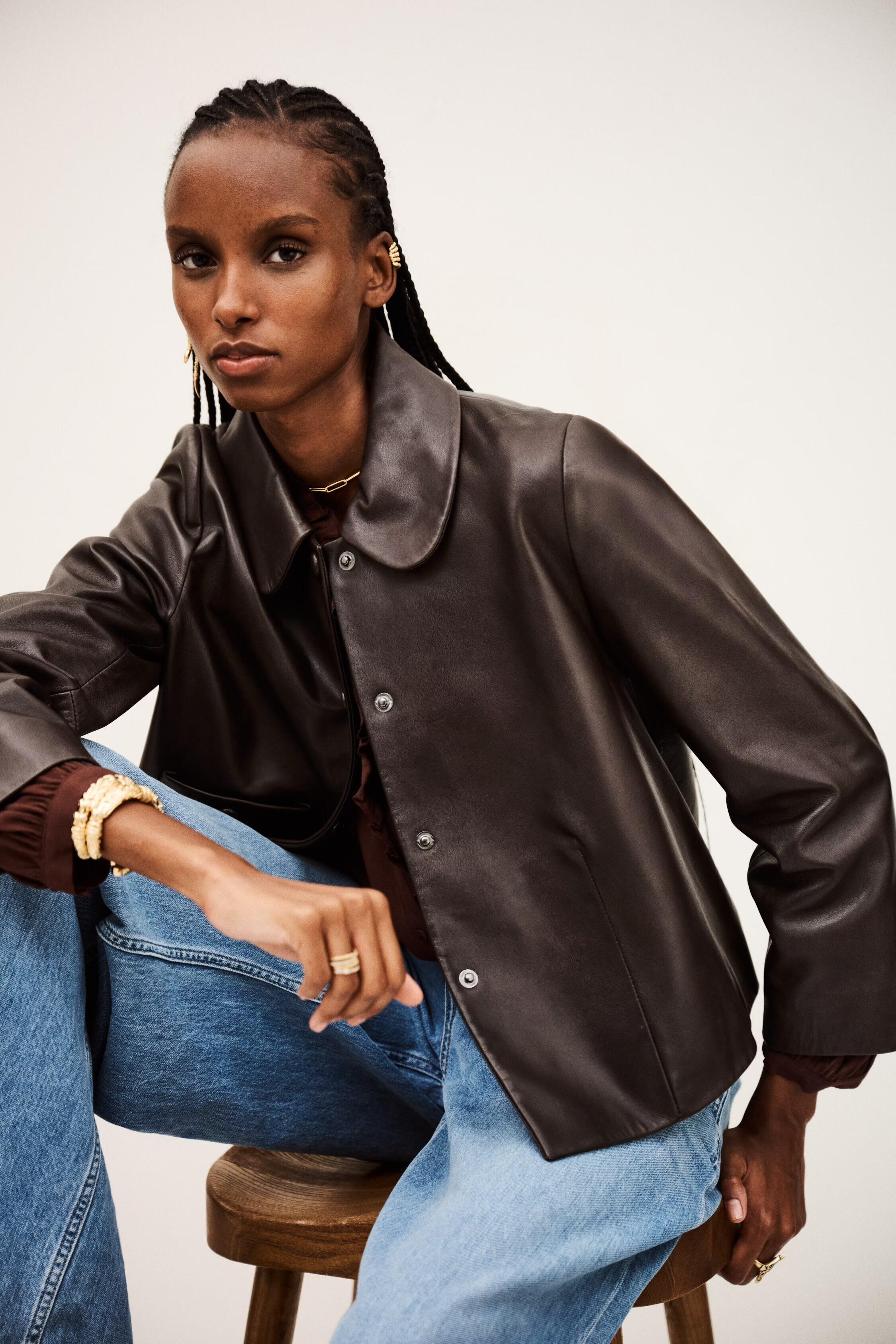 Peter Pan Collar Jacket Milos Brown