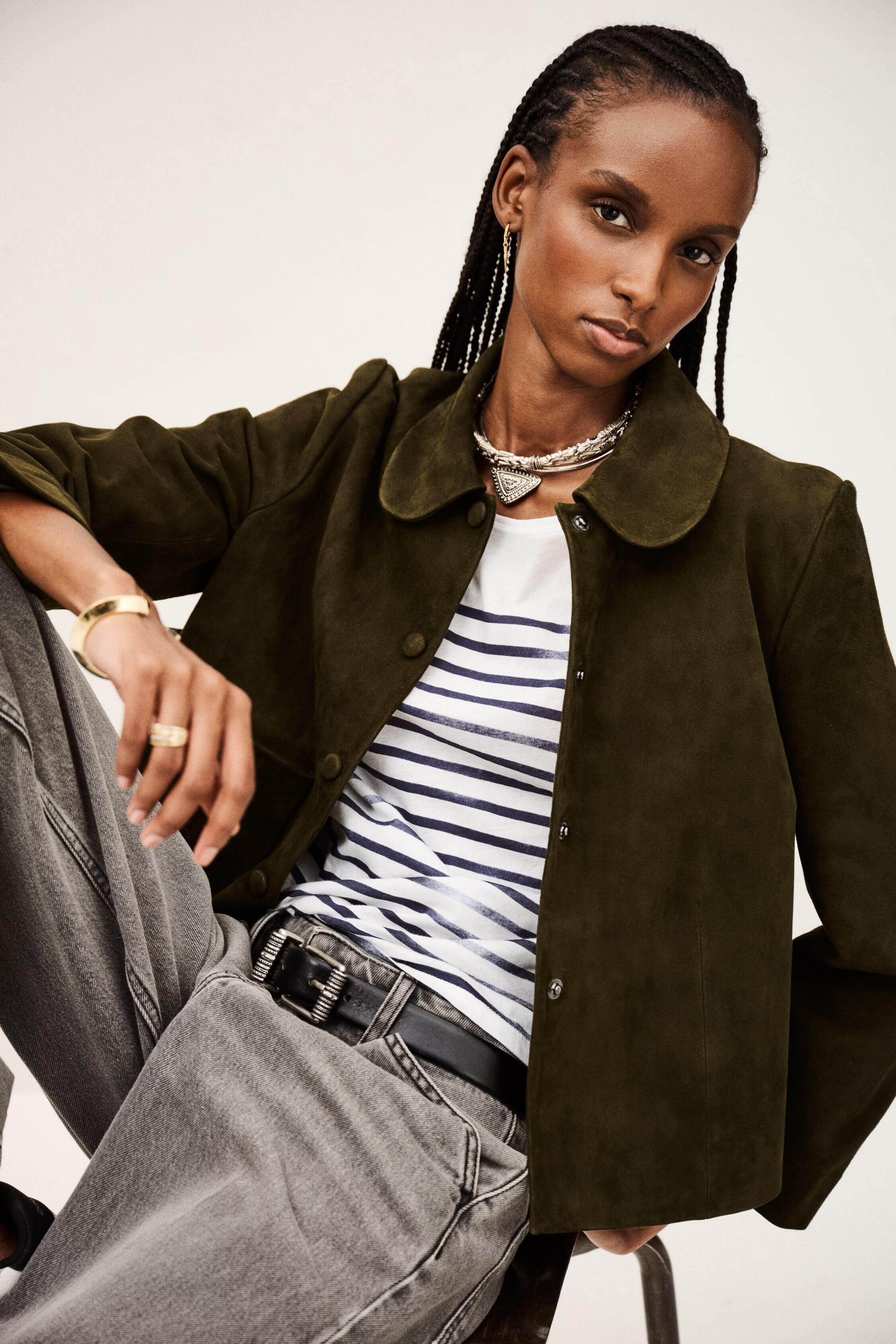 Straight-Cut Jacket Milas Green