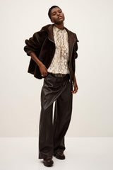 Faux Fur Coat Pandy Brown