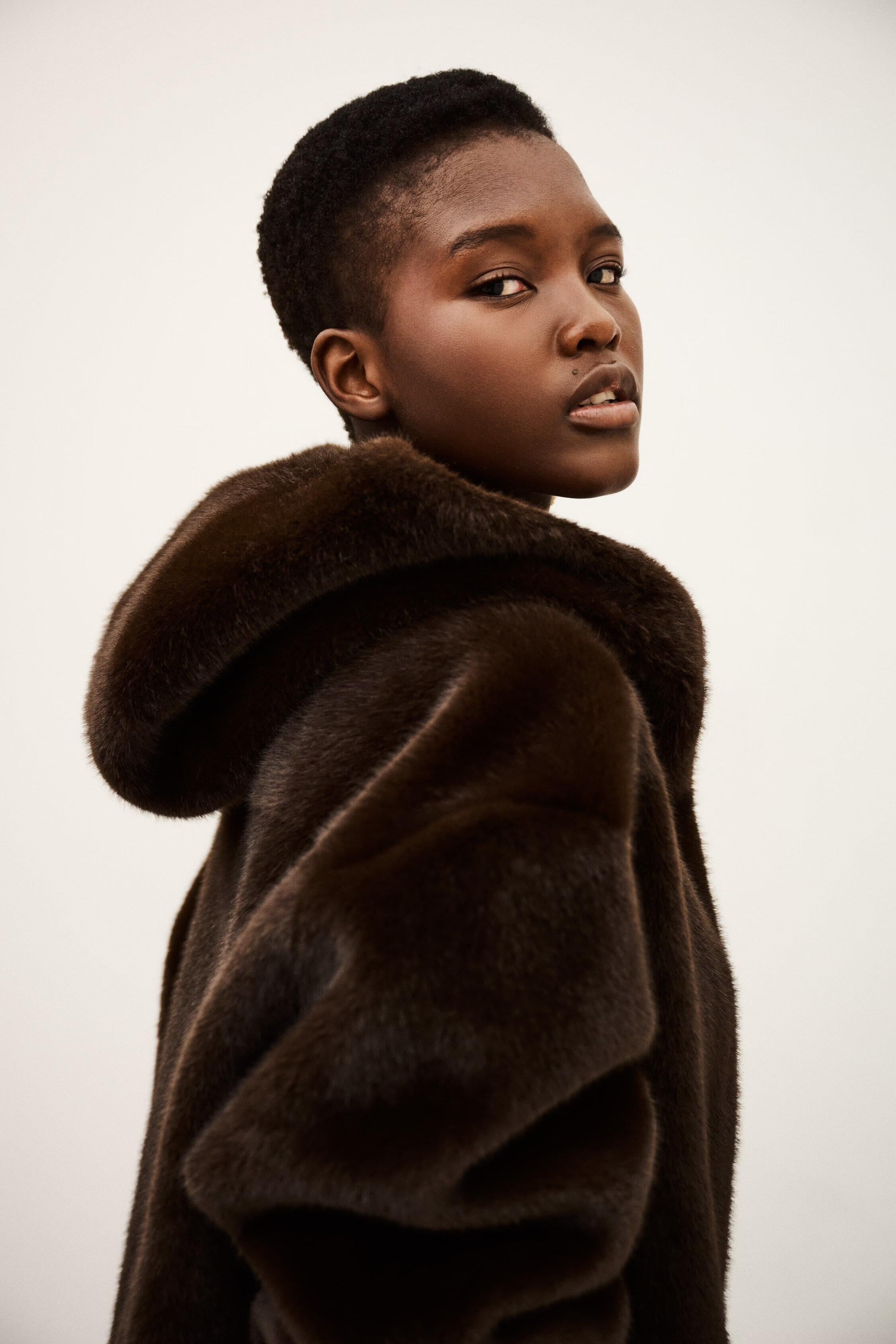 Faux Fur Coat Pandy Brown