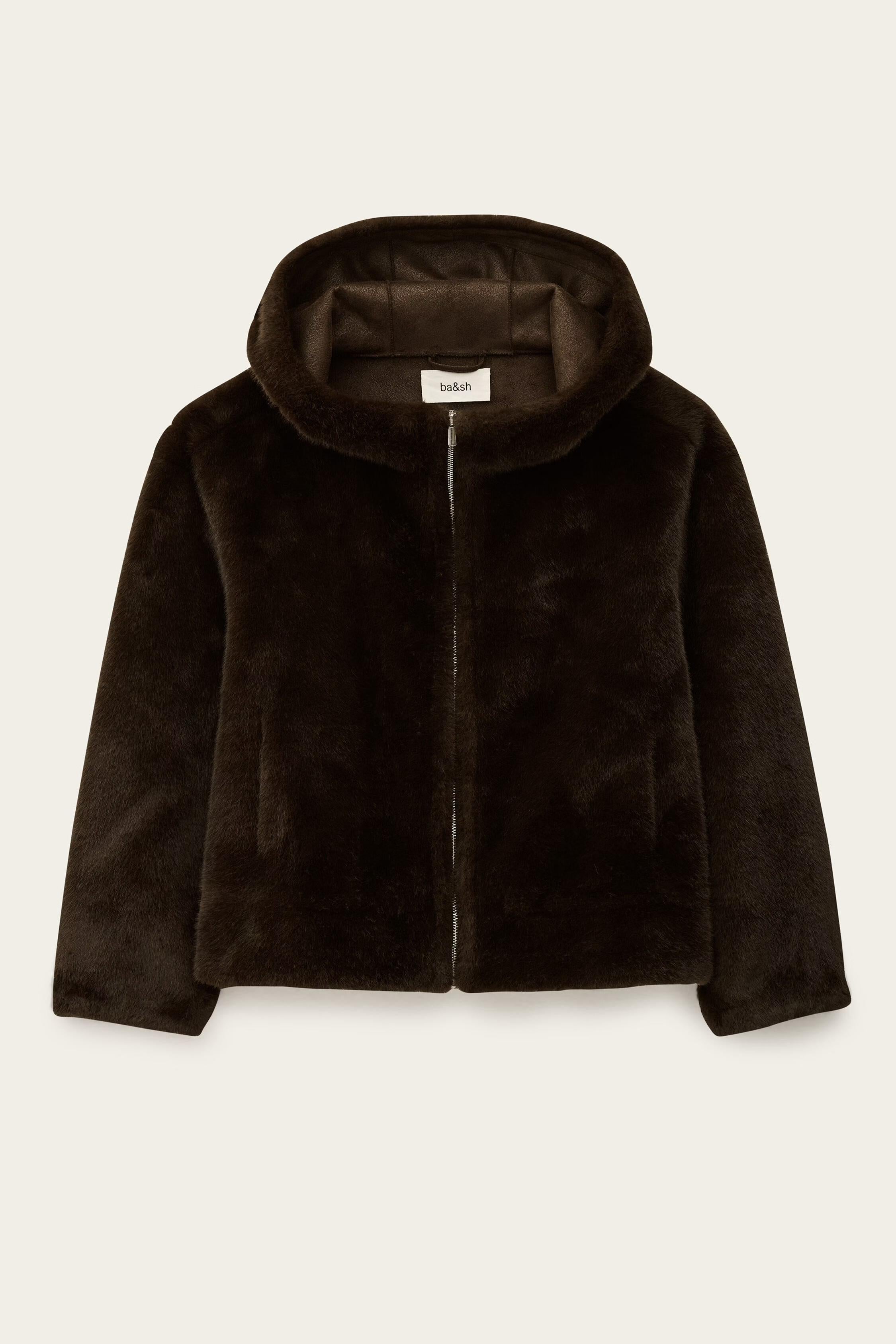Faux Fur Coat Pandy Brown