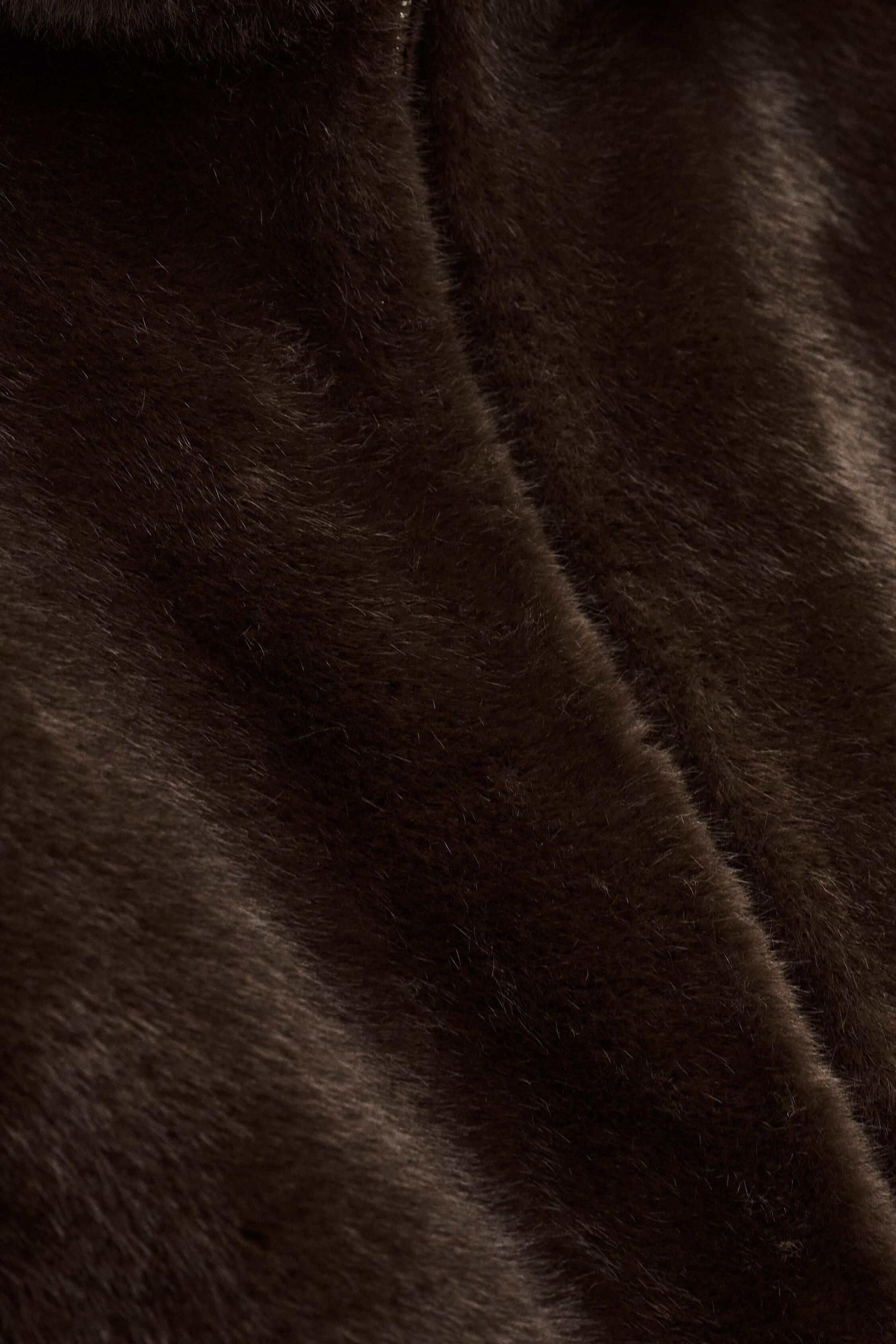 Faux Fur Coat Pandy Brown
