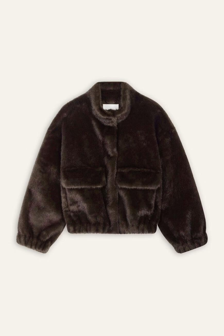 Short Loose-Fitting Jacket Paros Brown
