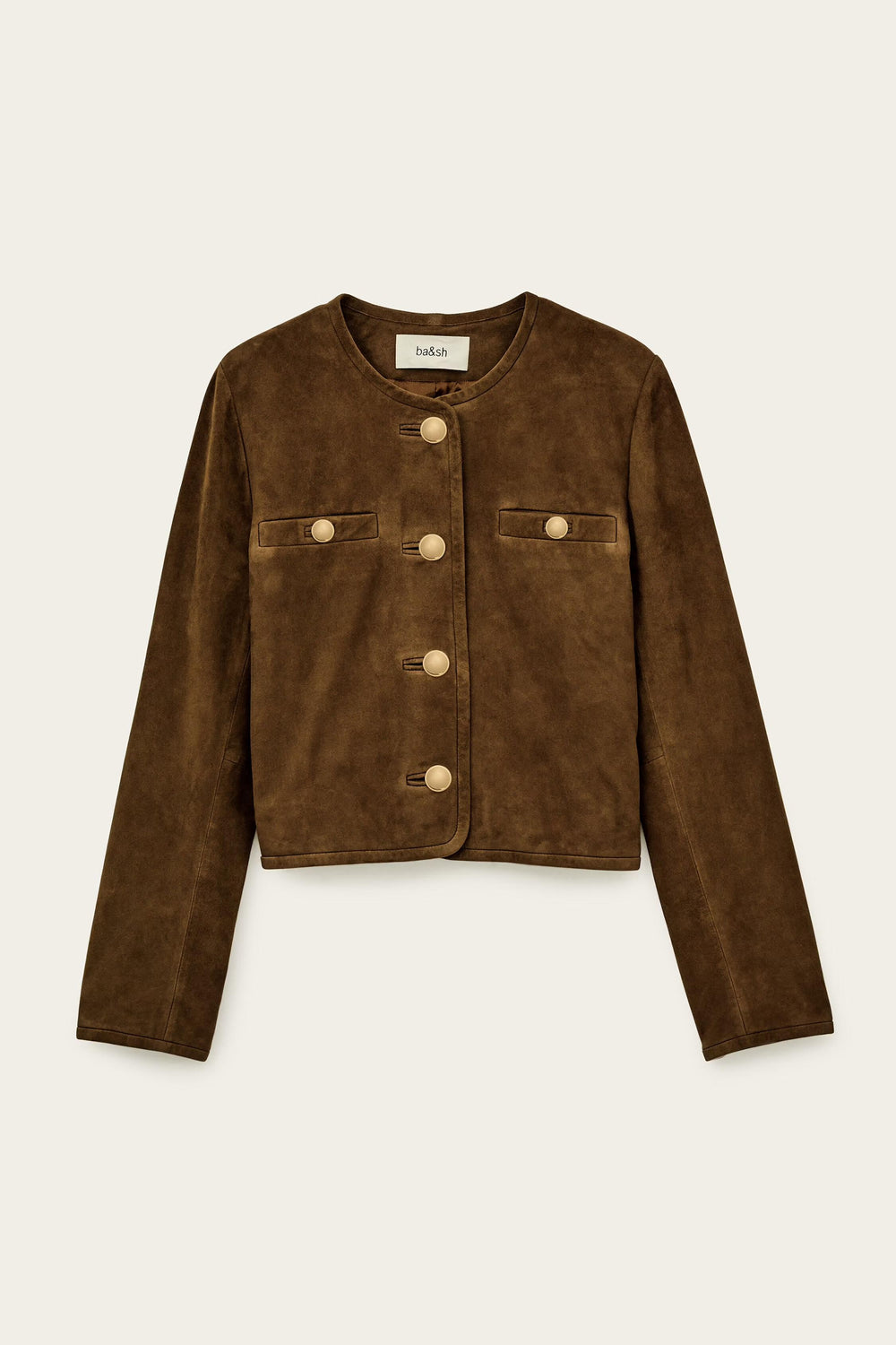 Cropped Suede Jacket Mella Brown