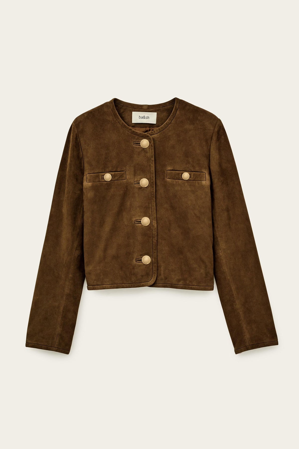 Cropped Suede Jacket Mella Brown