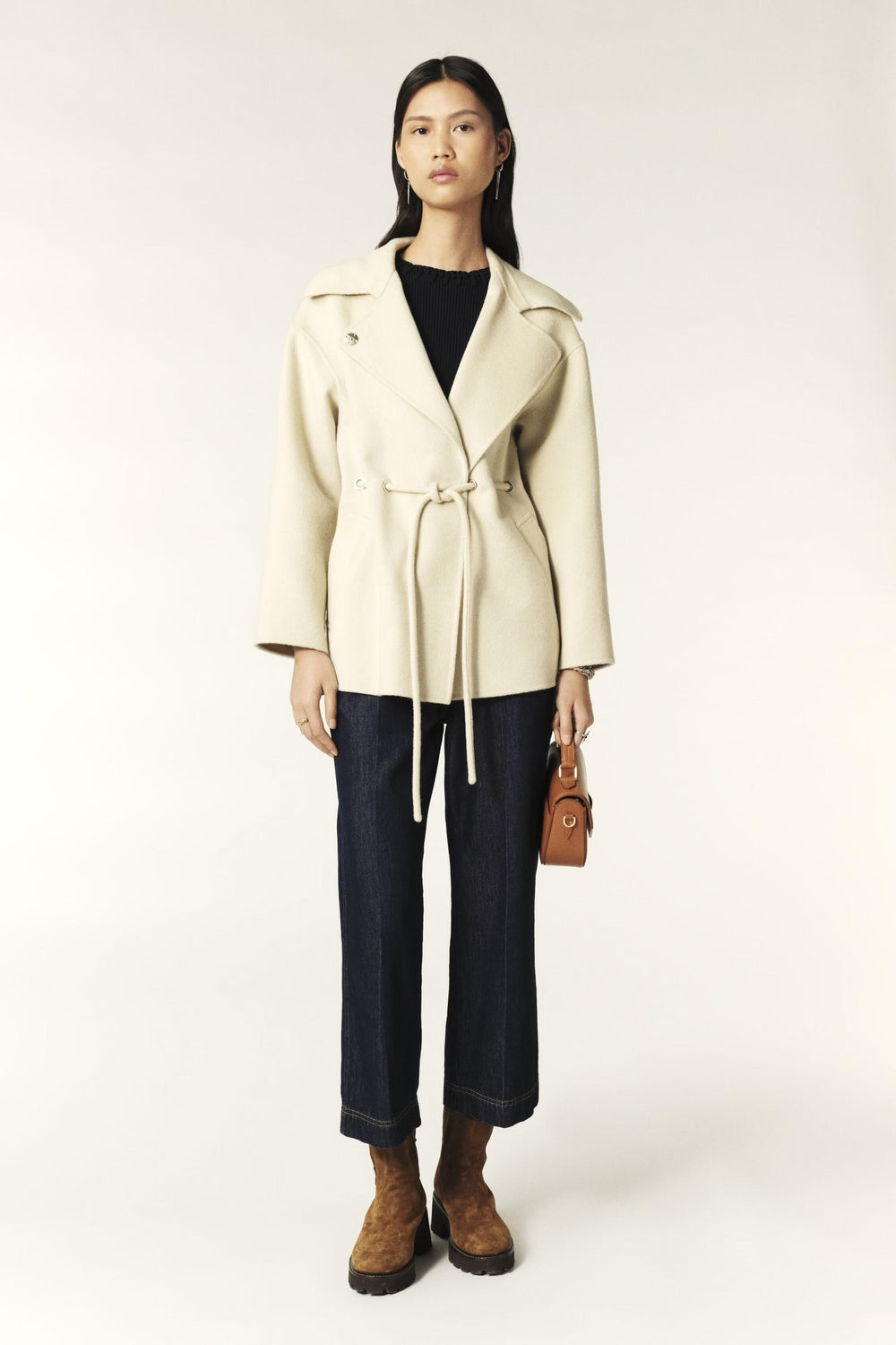 Belted Coat Kam Off-White