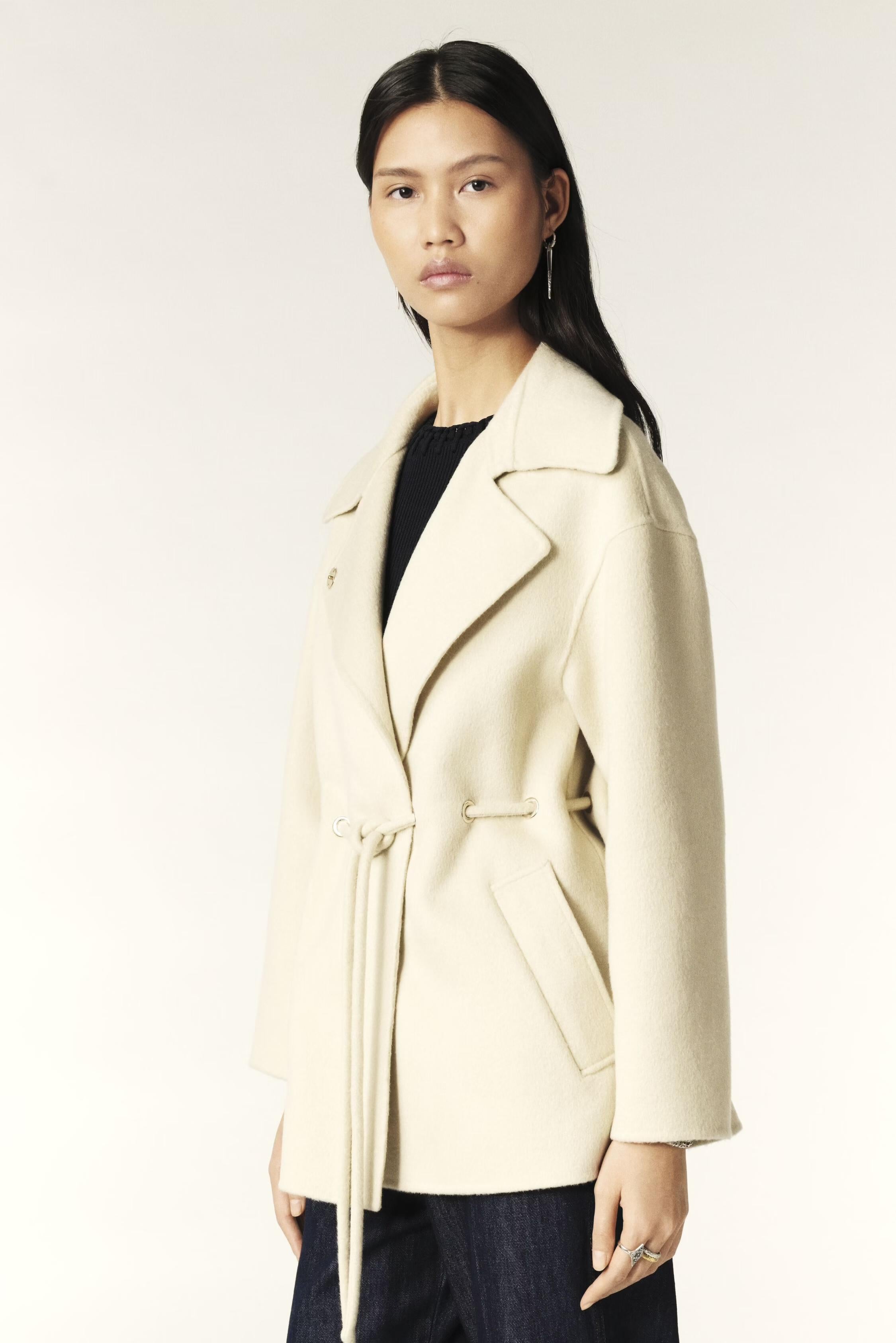 Belted Coat Kam Off-White