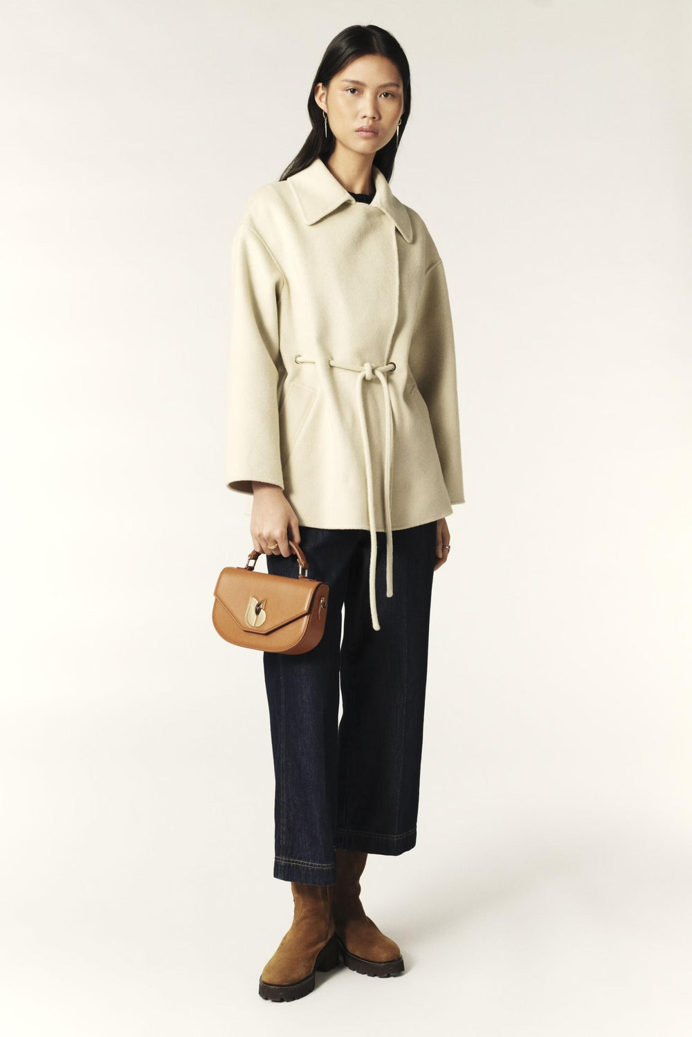 Belted Coat Kam Off-White