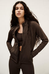 Stand-Up Collar Jacket Gladys Brown