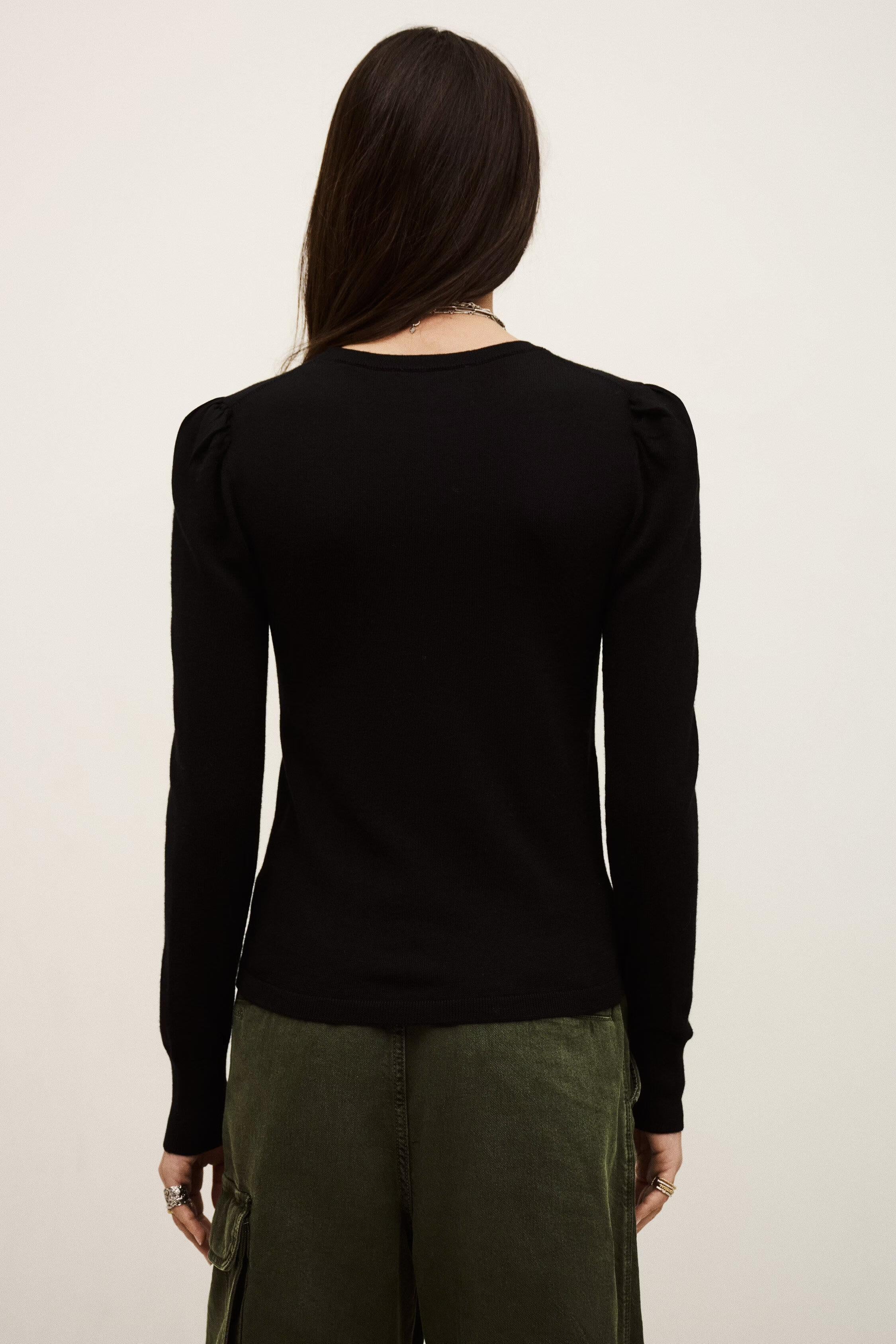 Sweater With Long Balloon Sleeves Britanie Black