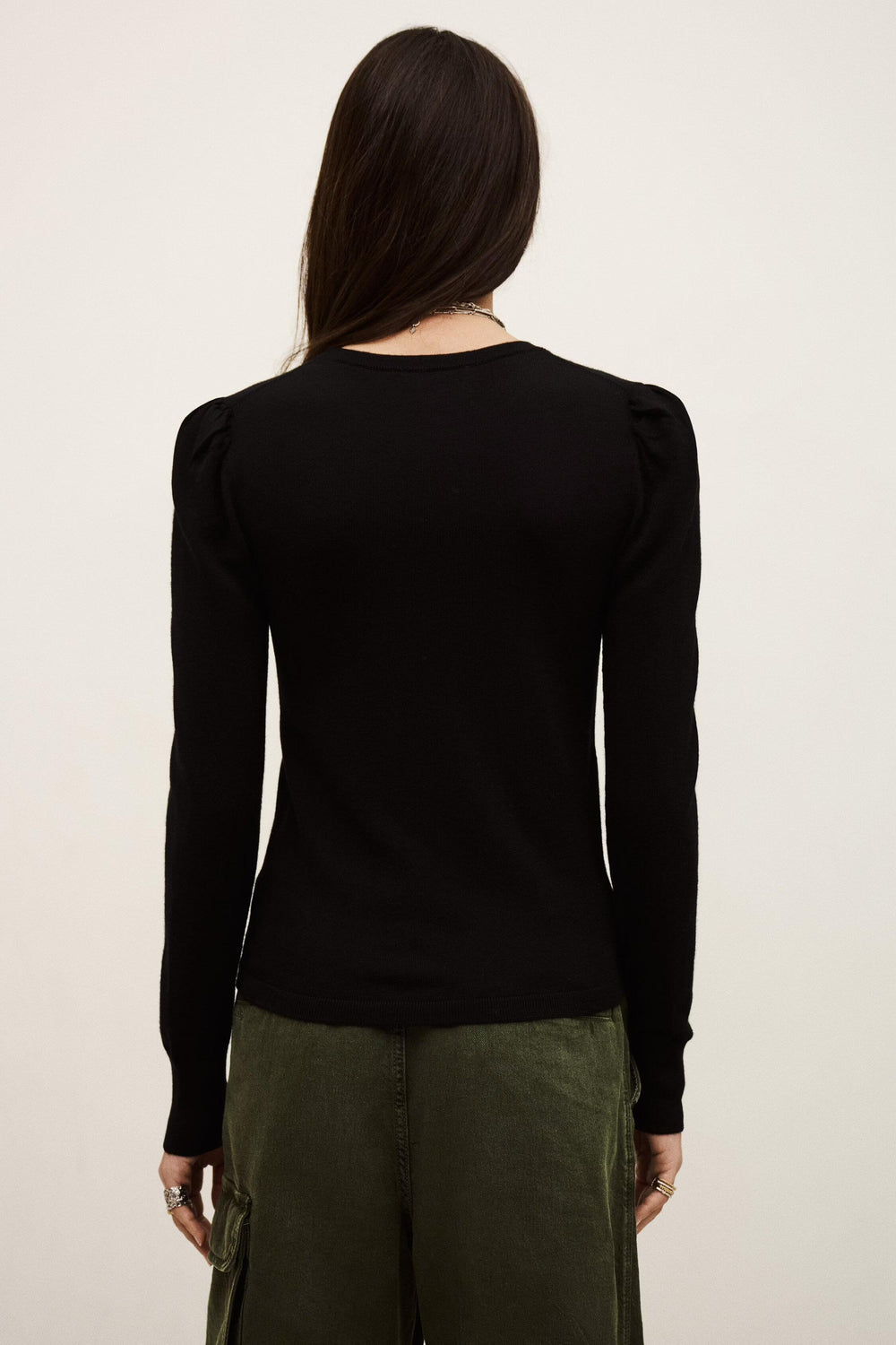 Sweater With Long Balloon Sleeves Britanie Black