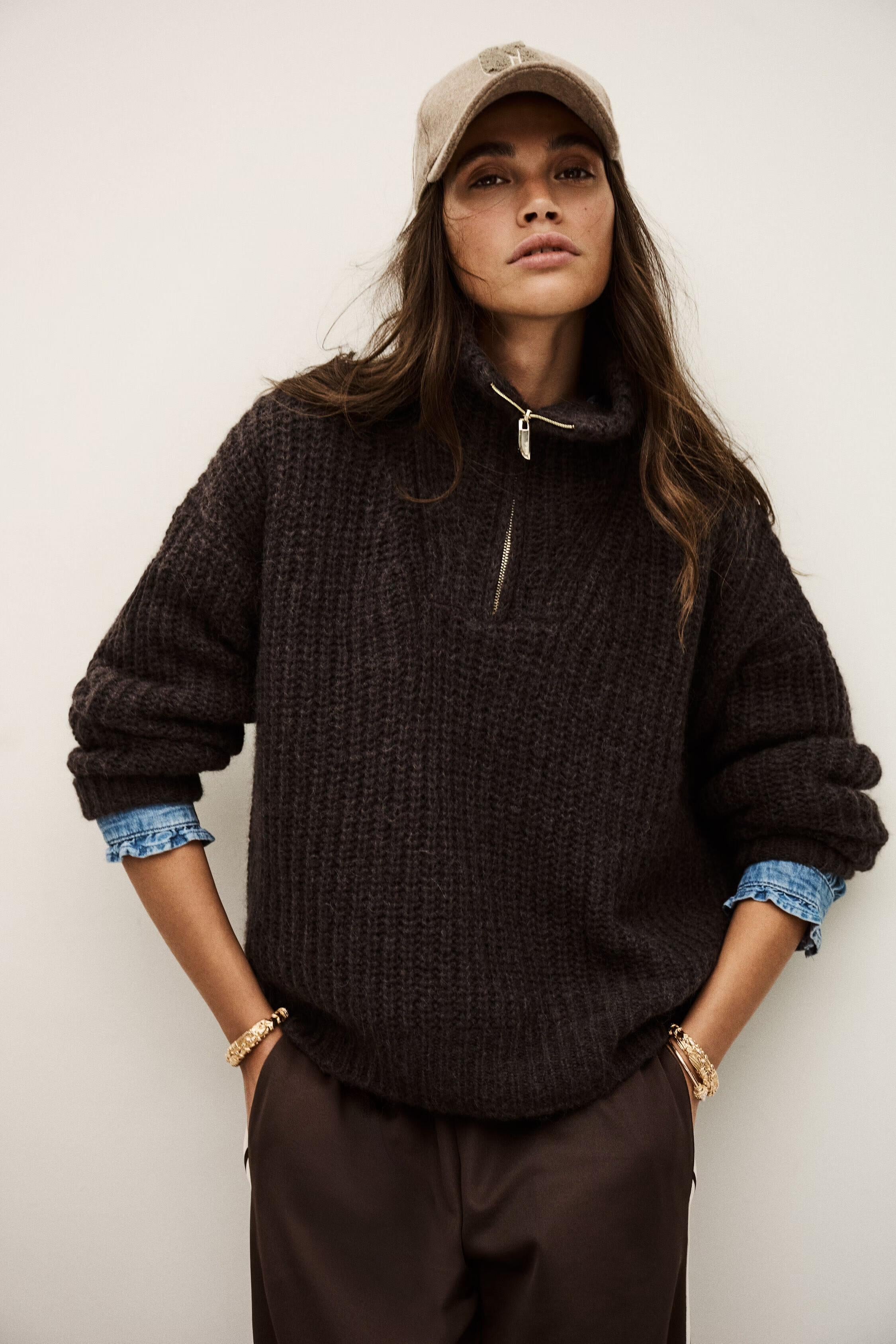 Loose-Fitting Sweater Beltane Brown