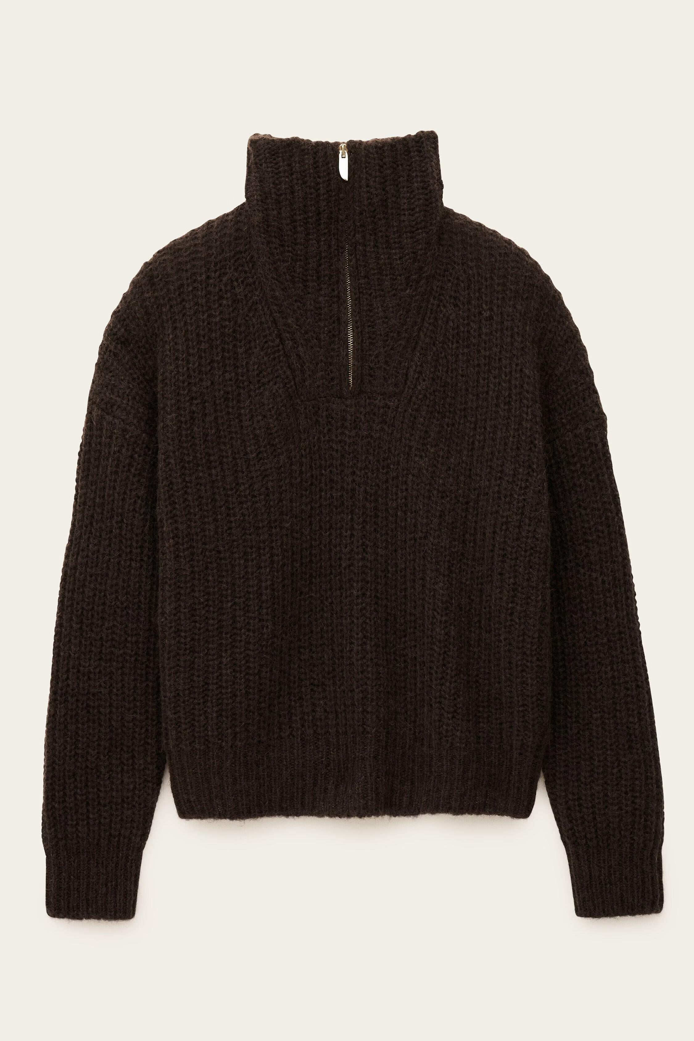 Loose-Fitting Sweater Beltane Brown