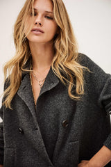 Knitted Cardigan Coat Vesta Gray