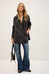 Knitted Cardigan Coat Vesta Gray