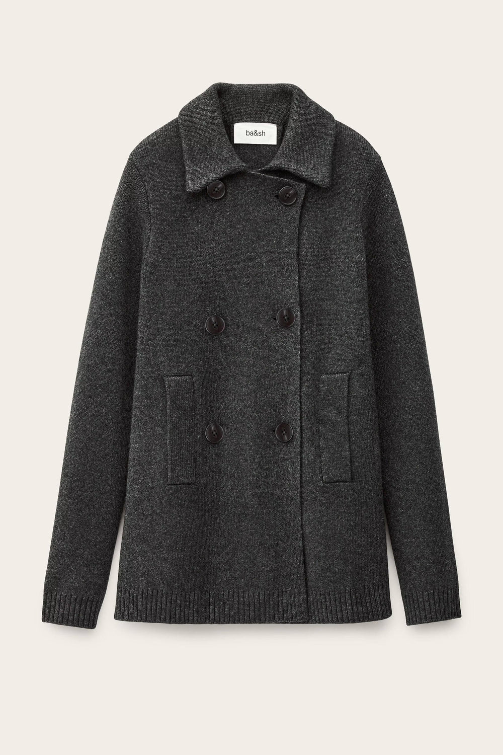 Knitted Cardigan Coat Vesta Gray