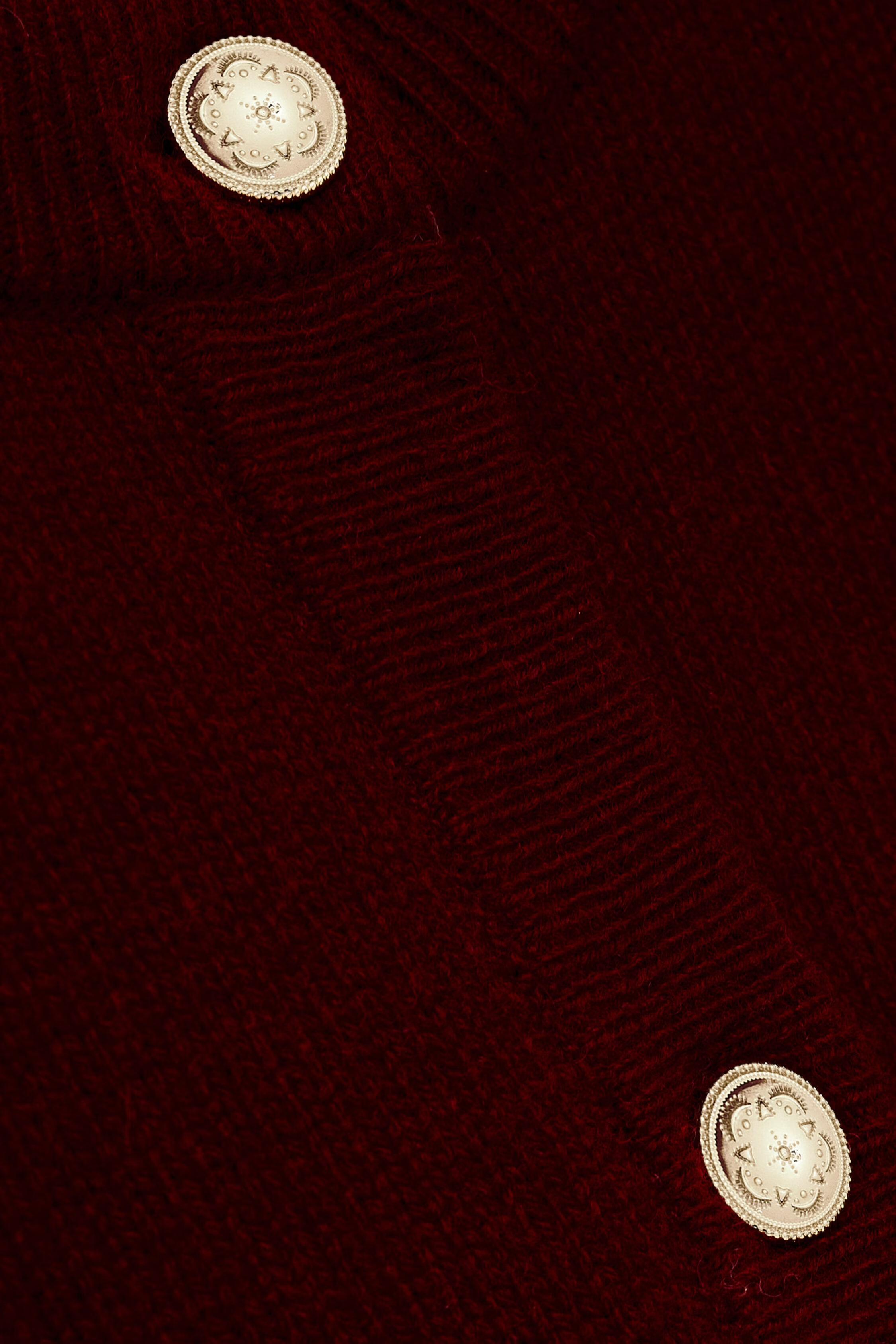 Cropped Knit Cardigan Pegg Red