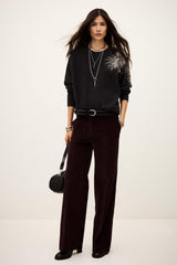 Embroidered Knit Pullover Chor Gray