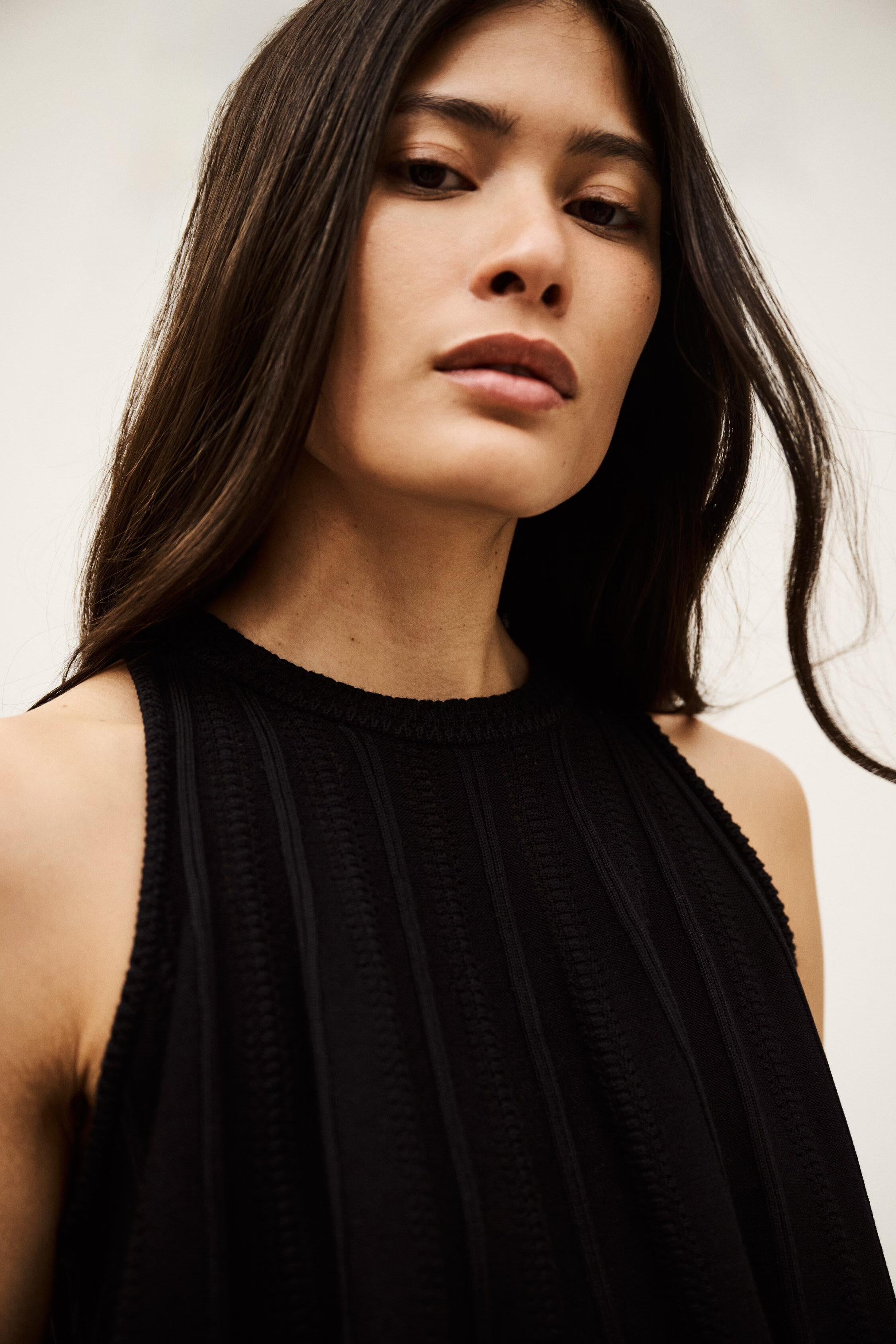 Knit Tank Top Serres Black