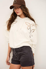 Embroidered Hoodie Beni Off-White