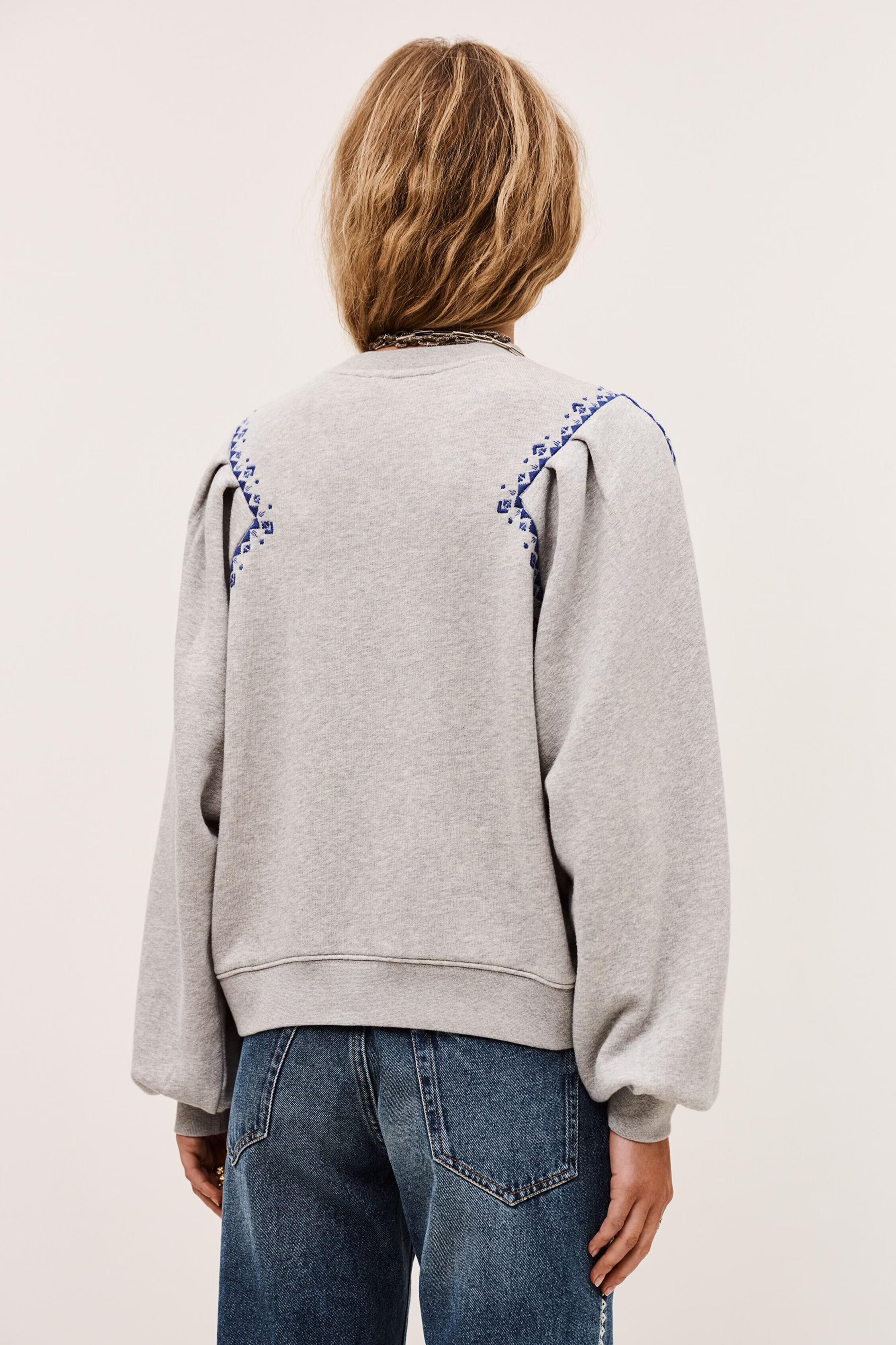 Embroidered Sweatshirt Mesta Gray