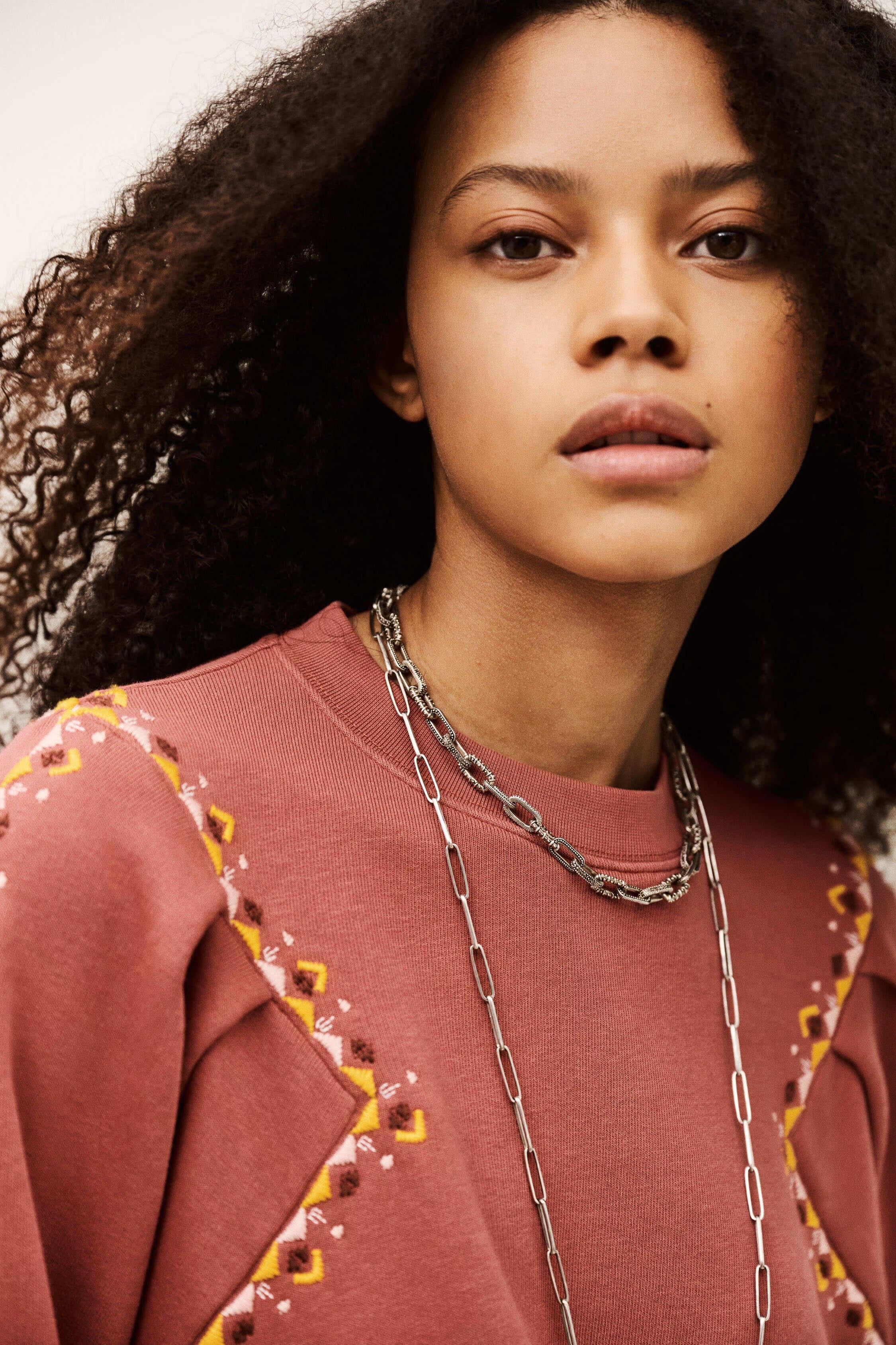 Embroidered Sweatshirt Mesta Pink