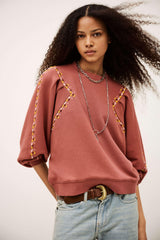 Embroidered Sweatshirt Mesta Pink