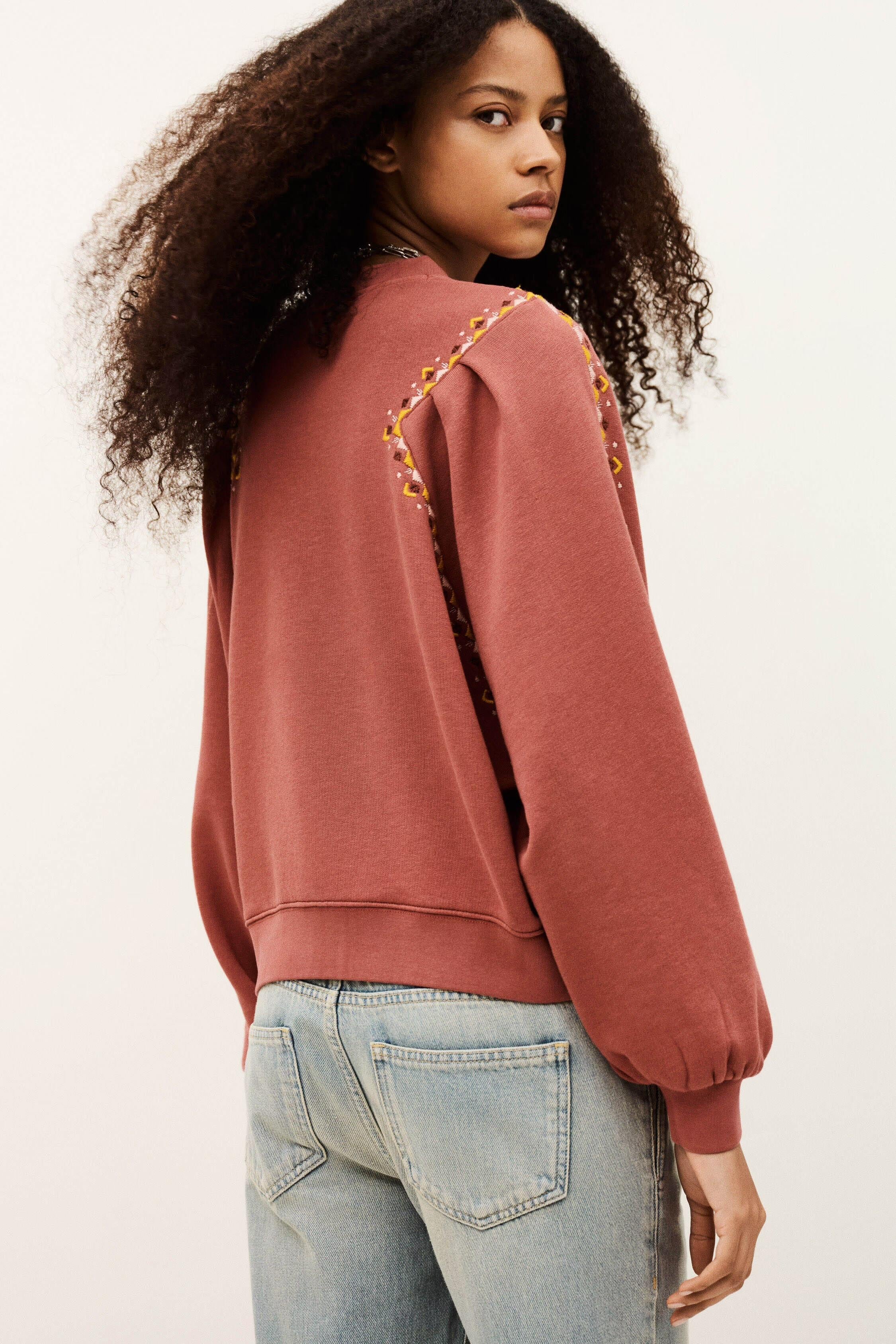 Embroidered Sweatshirt Mesta Pink