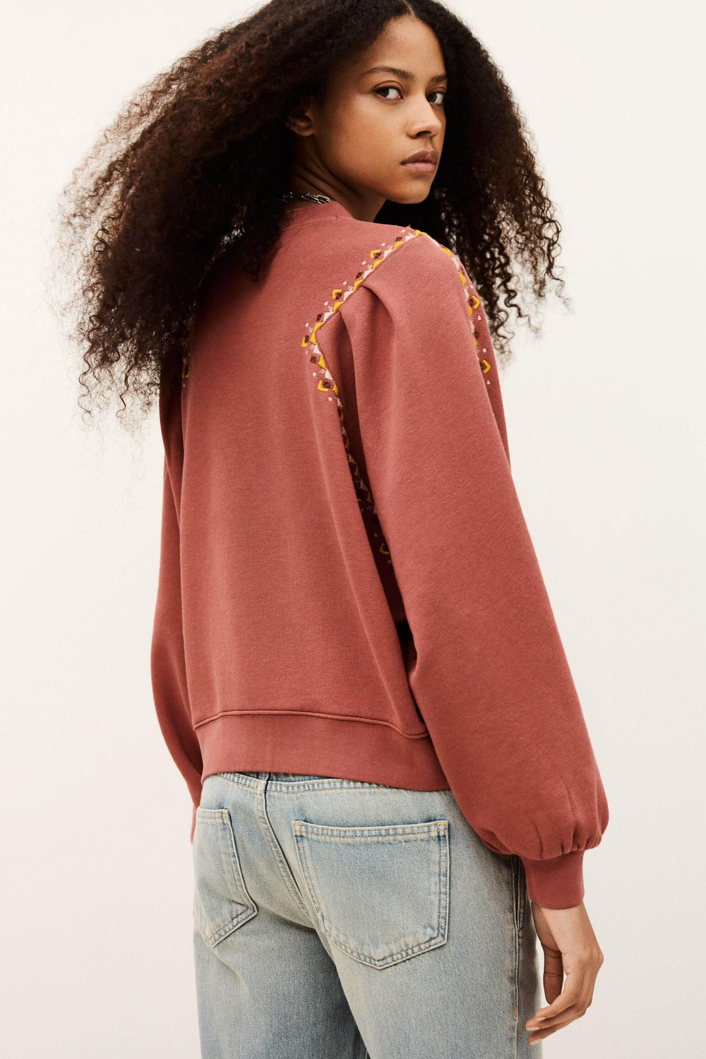 Embroidered Sweatshirt Mesta Pink