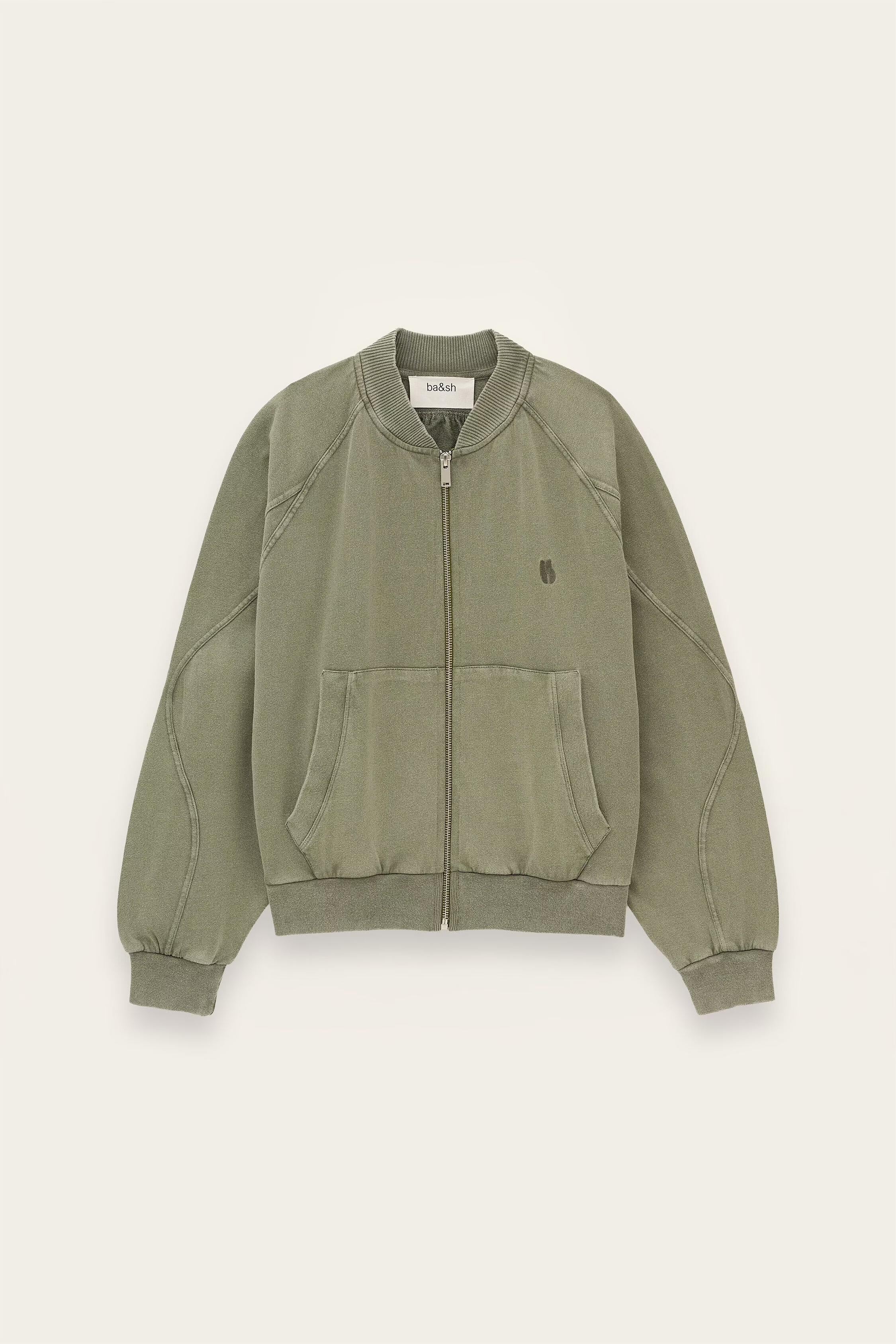 Zipped Cotton Sweatshirt Kira Green