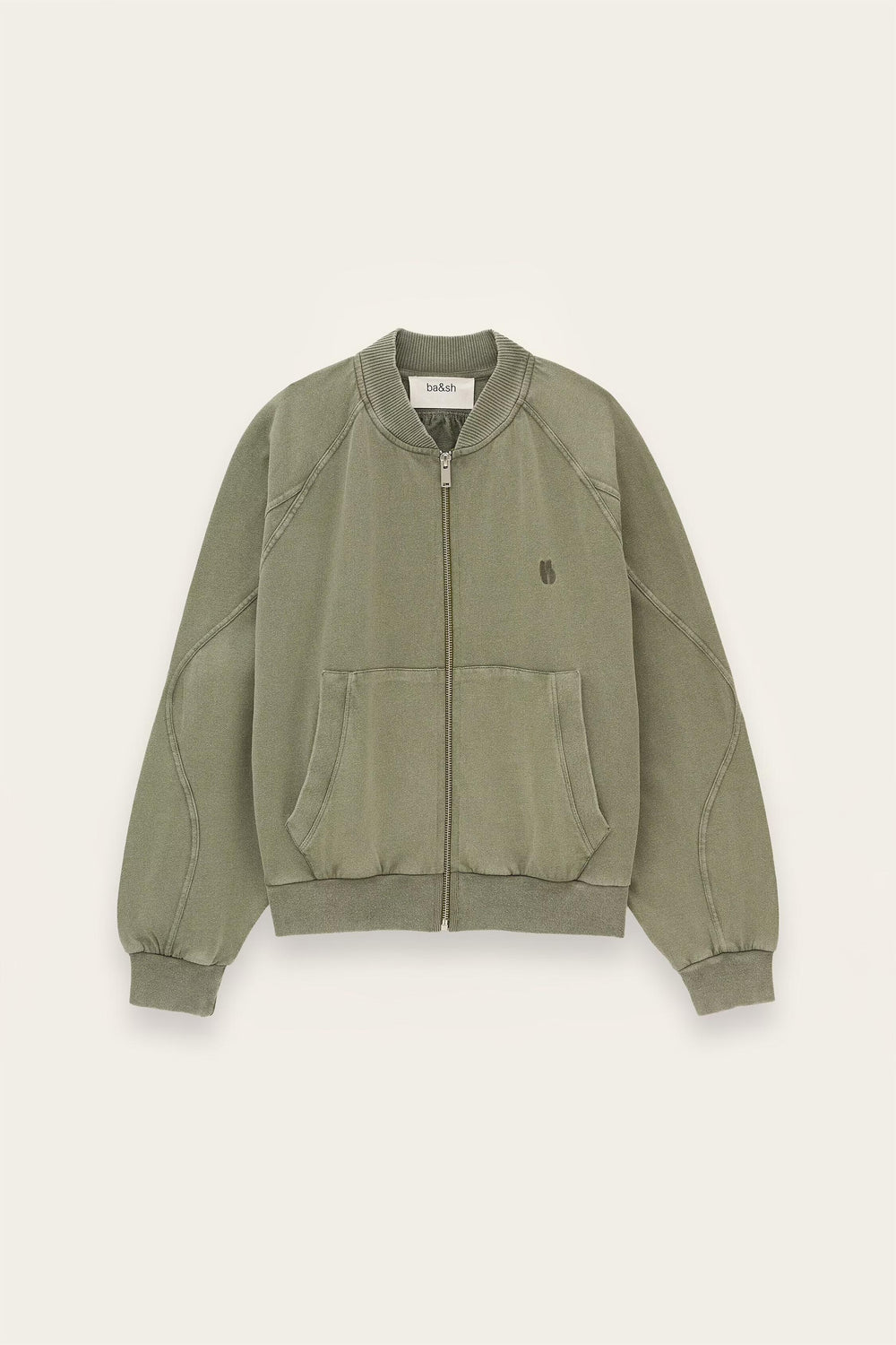 Zipped Cotton Sweatshirt Kira Green