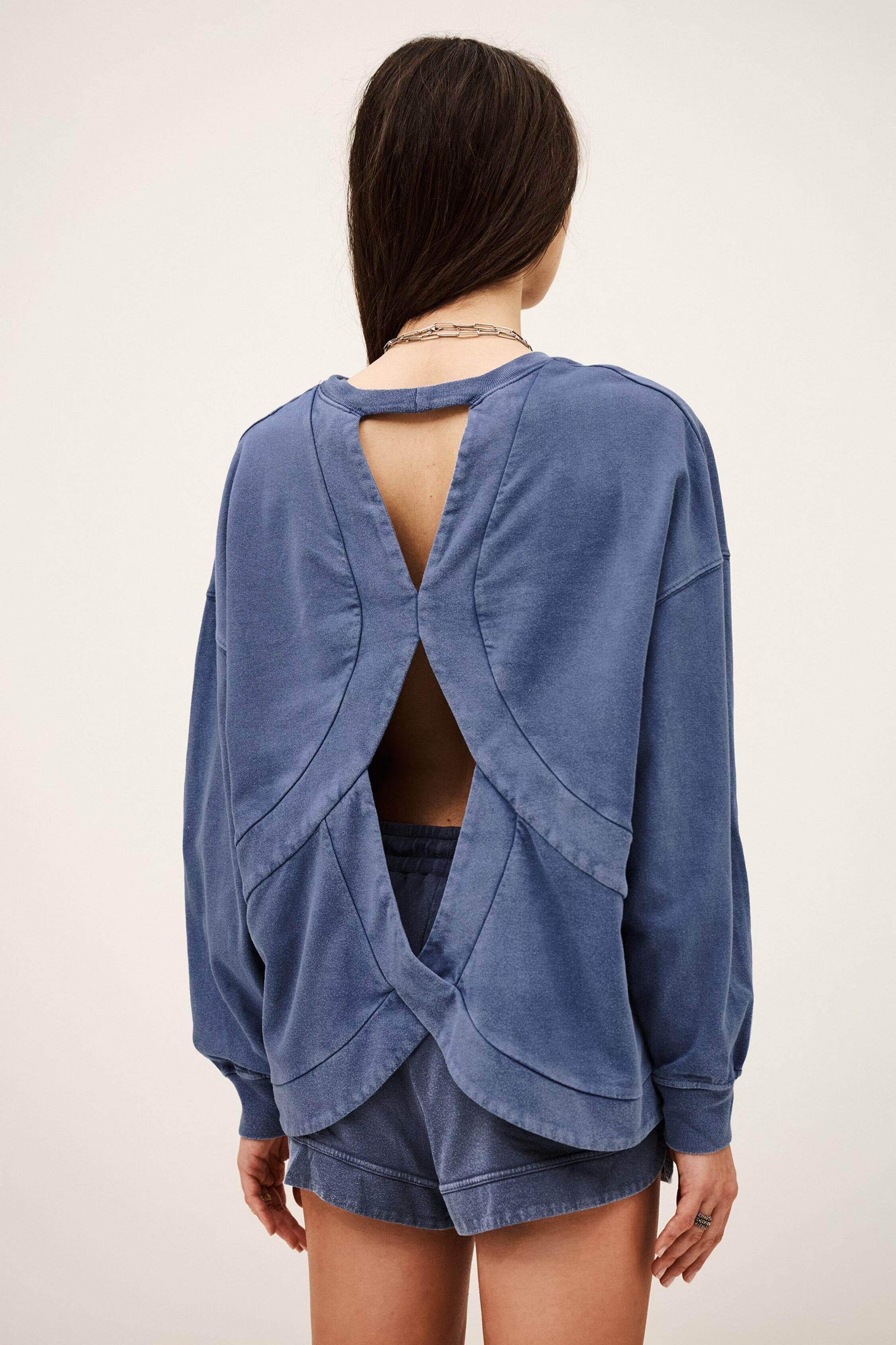 Oversize Cotton Sweatshirt Keyra Blue