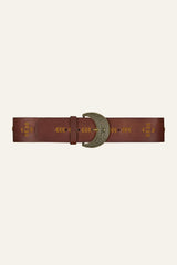 Braided Leather Belt Banha Brown
