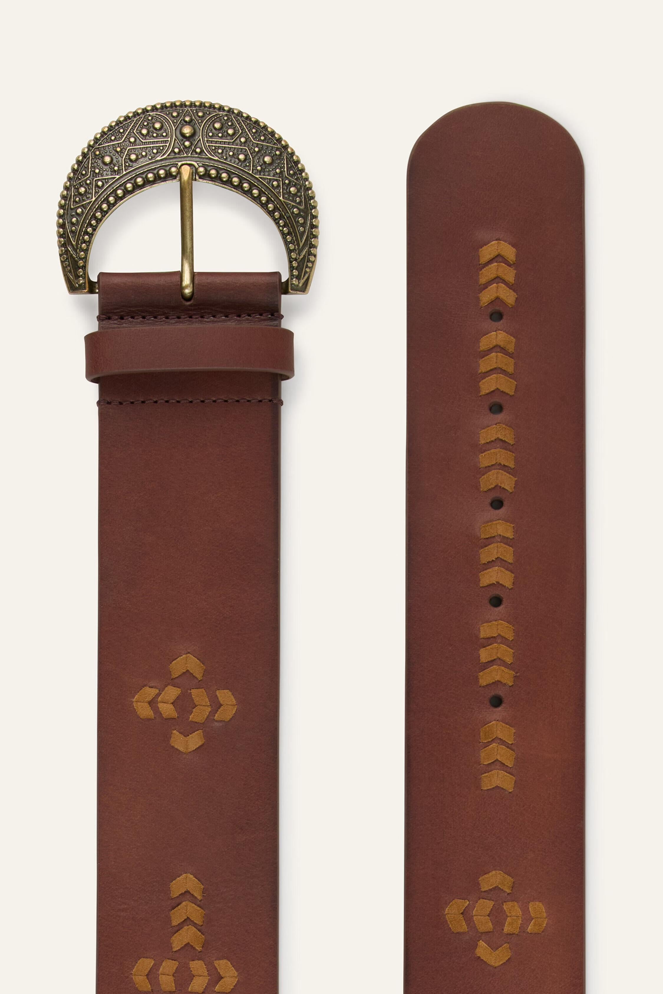 Braided Leather Belt Banha Brown