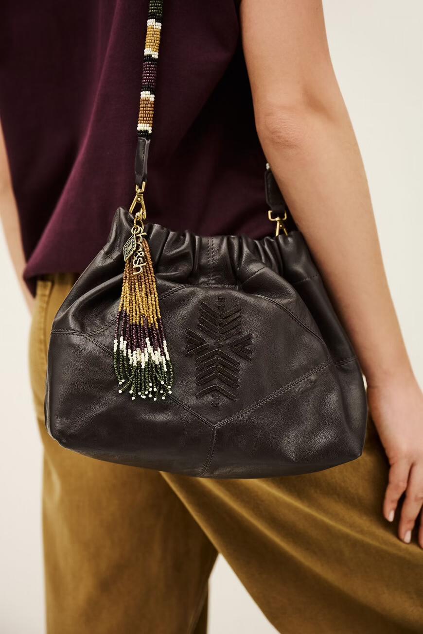 Mini Beaded Tote Bag June Brown
