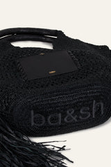 Fringed Raffia Straw Bag Ara Black