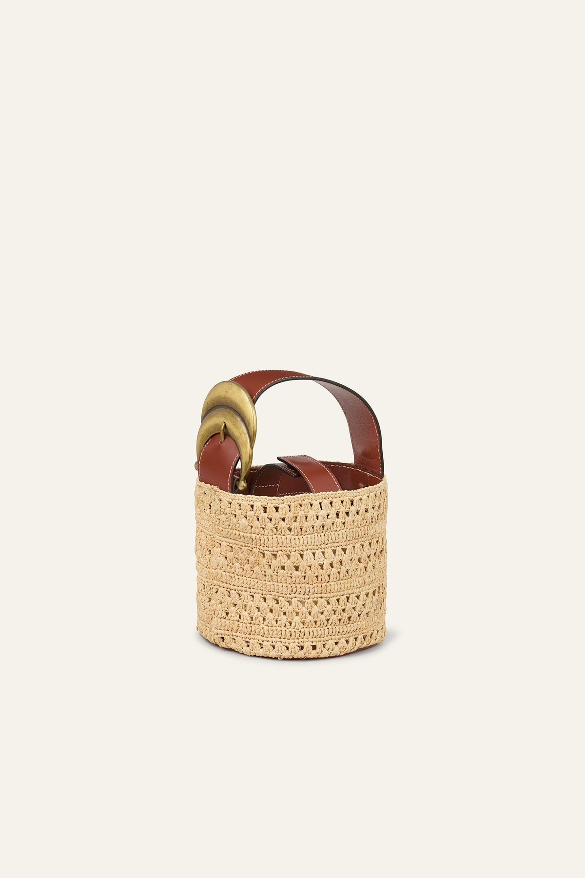 Mini Raffia Bucket Bag Youyou Brown