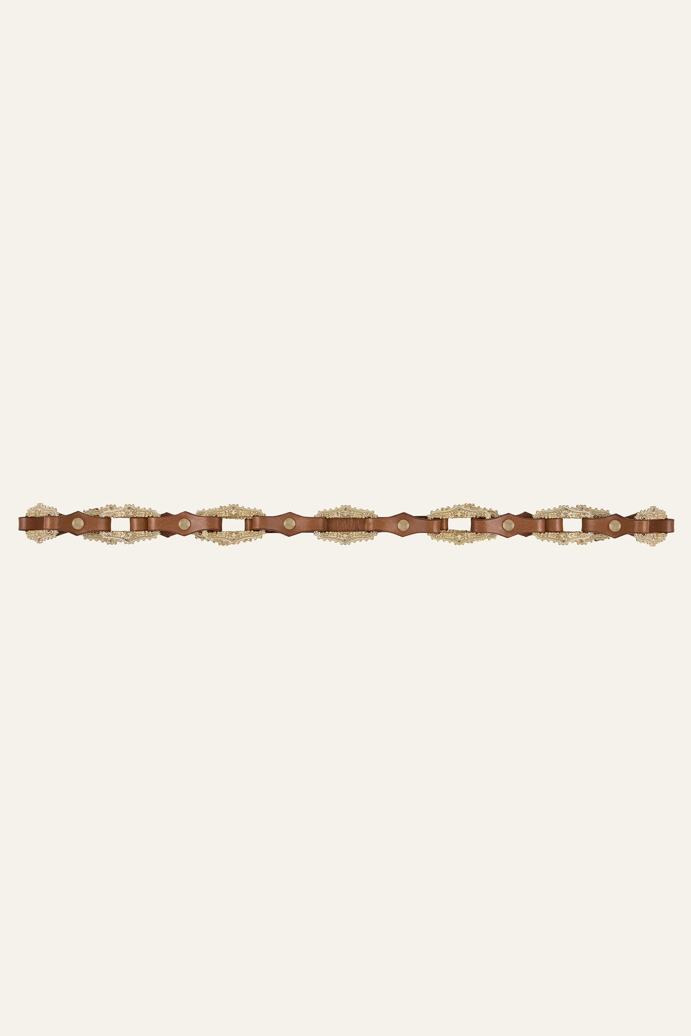 Leather Statement Belt Baptiste Brown