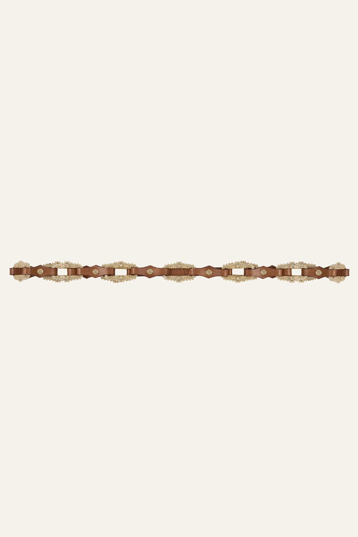 Leather Statement Belt Baptiste Brown