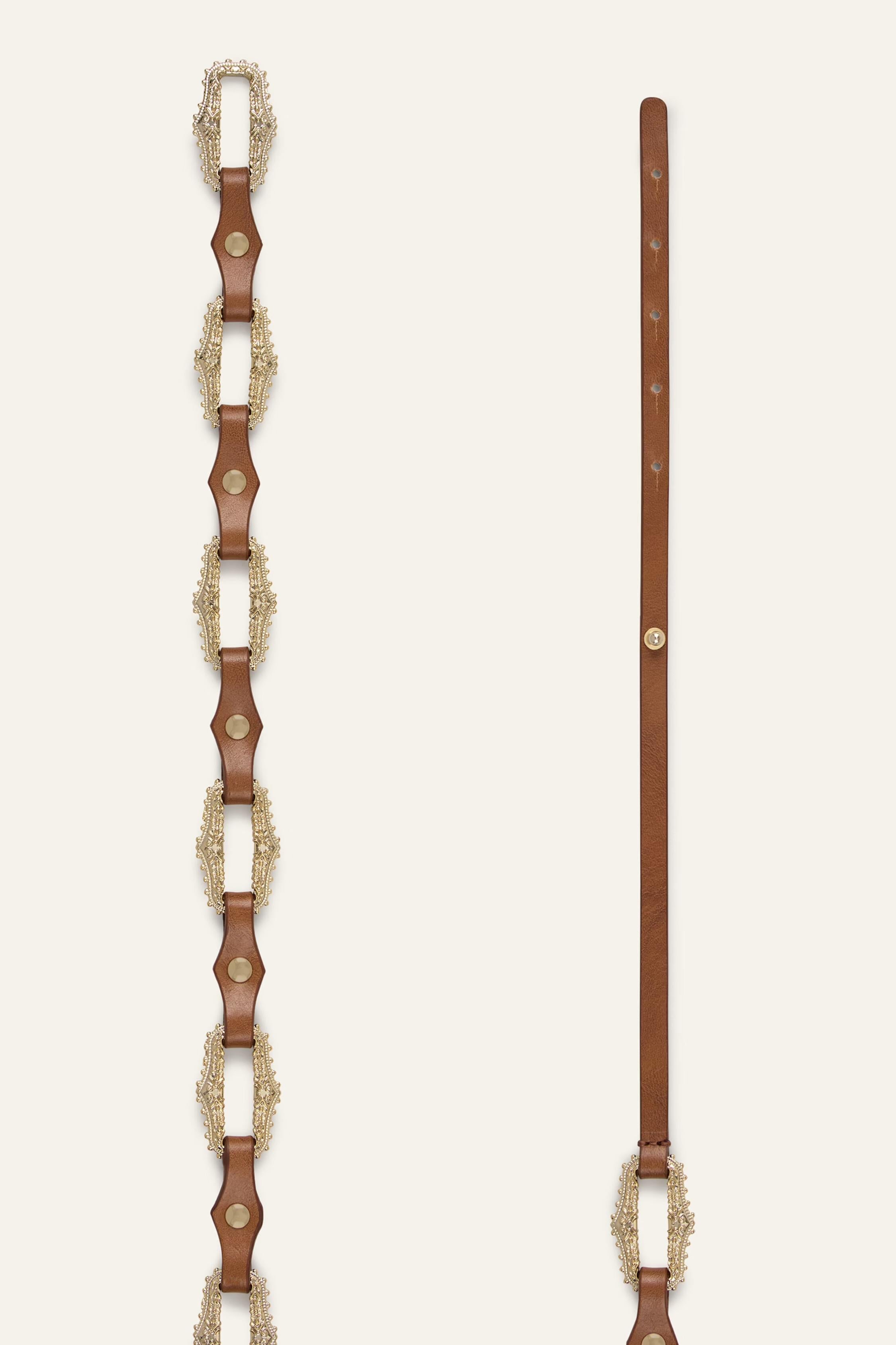 Leather Statement Belt Baptiste Brown
