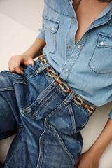 Leather Statement Belt Baptiste Brown