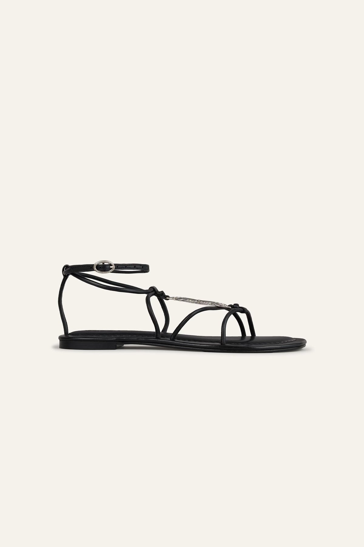 Flat Leather Sandals Caya Black