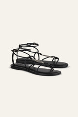 Flat Leather Sandals Caya Black